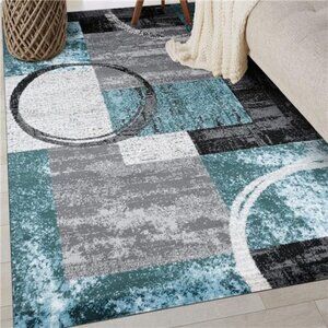 Rugshop Contemporary Abstract Circle Design Area Rug 3'3" x 5'